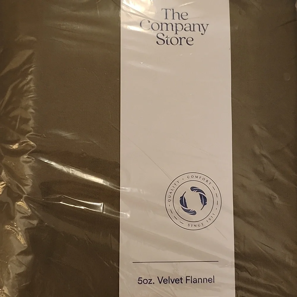 NWT Company Store Ultra-Cozy Cotton Velvet Flannel Duvet Cover Willow Green